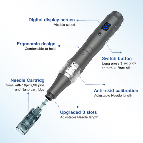 DHL Free Shipping Dr pen M8 Wireless with 8pcs Cartridges