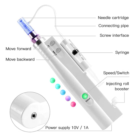 Wireless 2 in 1 Water Machine Gun Handheld Water Mesotherapy Skin Care Anti-aging Machine