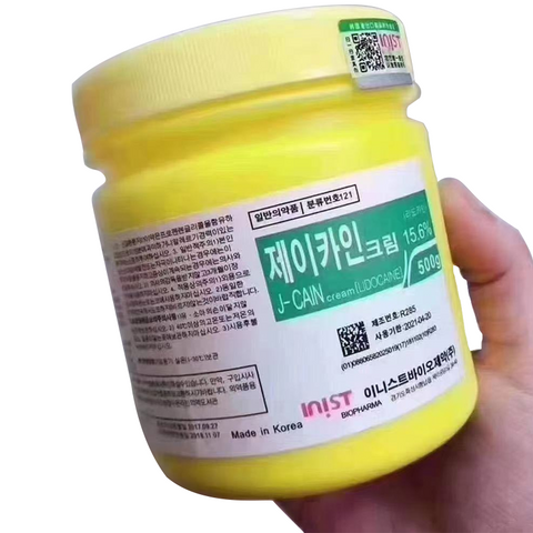 Korea J-Cain Tattoo Numbing Cream 500g Lidocaine 79.9% 59.9% 29.9% 15.6% 10.56%