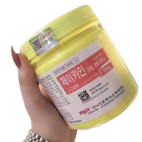 Korea J-Cain Tattoo Numbing Cream 500g Lidocaine 79.9% 59.9% 29.9% 15.6% 10.56%