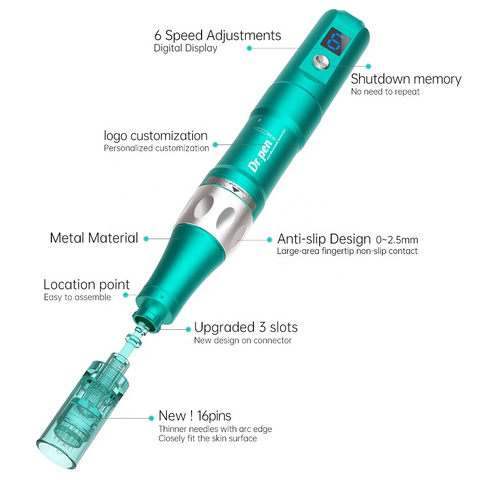 Original Dr Pen A6S LED 6 Speed Screen Microneedling Pen